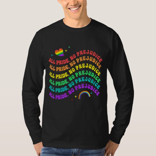 プライドすべてプライド無偏見レトロ Tシャツ (正面)