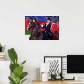 プライドとジョイアメリカサドルブレッドホースポートレート ポスター (ホームオフィス)