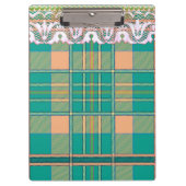 プライドとレース緑の桃かわいいガーリー クリップボード (正面)