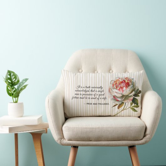 プライドと偏見かわいらしフローラストライプの ランバークッション (椅子)