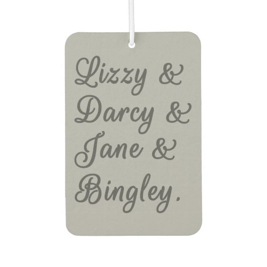 プライドと偏見のカップルI カーエアーフレッシュナー (正面)