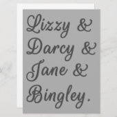 プライドと偏見のカップルI 招待状 (正面/裏面)