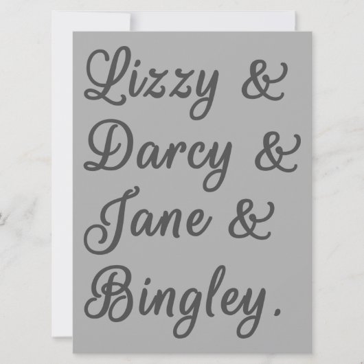 プライドと偏見のカップルI 招待状 (正面)