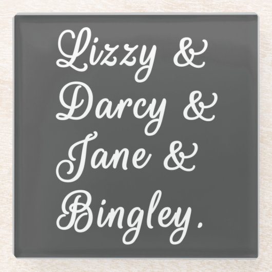プライドと偏見のカップルII ガラスコースター (正面)