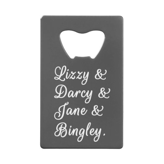 プライドと偏見のカップルII クレジットカード栓抜き (正面)