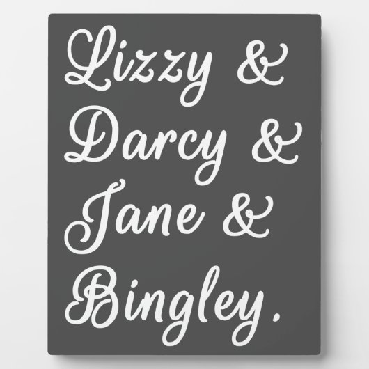 プライドと偏見のカップルII フォトプラーク (正面)