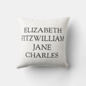 プライドと偏見の主要キャラクター クッション (裏面)