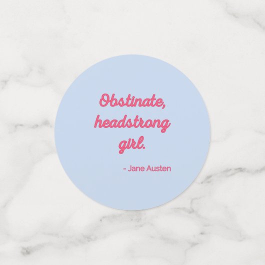 プライドと偏見の引用文II -キュートスタイル コンフェッティ (スモール正面)