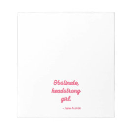 プライドと偏見の引用文II -キュートスタイル ノートパッド