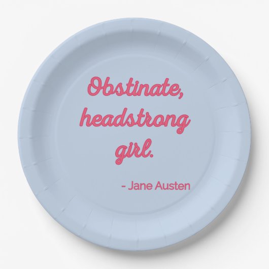 プライドと偏見の引用文II -キュートスタイル ペーパープレート (正面)