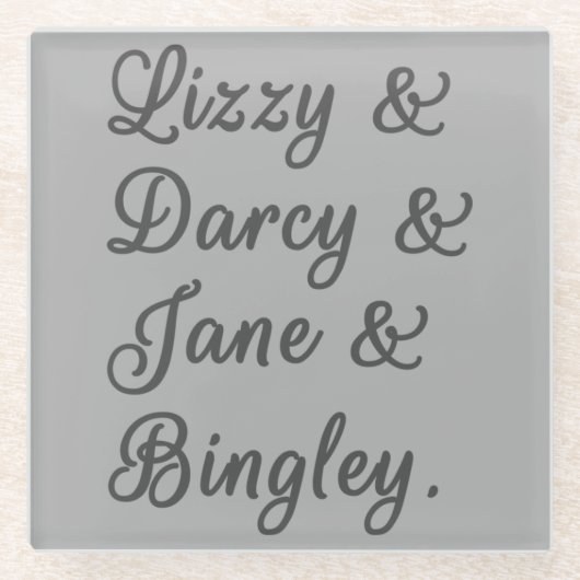 プライドと偏見カップルI ガラスコースター (正面)