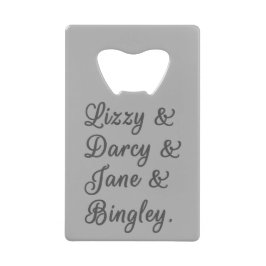 プライドと偏見カップルI クレジットカード栓抜き