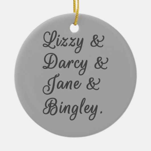プライドと偏見カップルI セラミックオーナメント (正面)