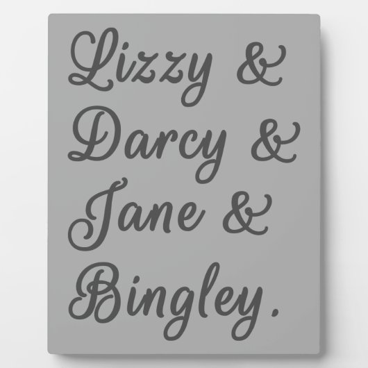 プライドと偏見カップルI フォトプラーク (正面)