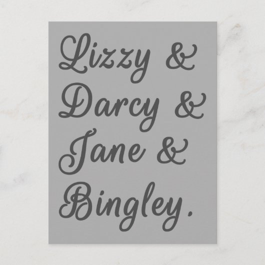 プライドと偏見カップルI ポストカード (正面)