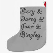 プライドと偏見カップルI ラージクリスマスストッキング (裏面)