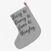 プライドと偏見カップルI ラージクリスマスストッキング (裏面 (吊り時))