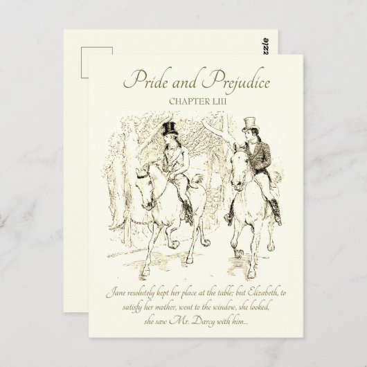 プライドと偏見ダーシービンリーライドホース ポストカード (正面/裏面)