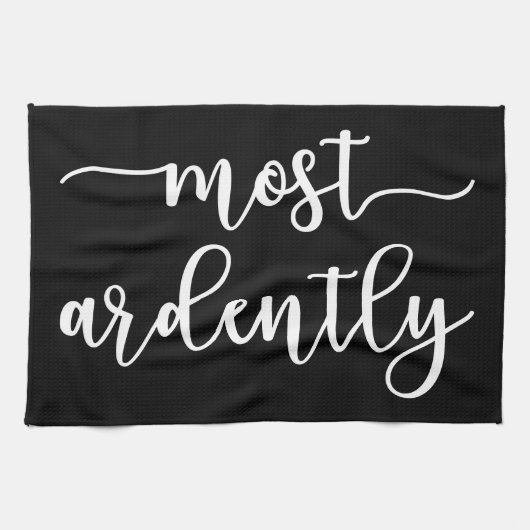 プライドと偏見ダーシー氏 – 最も熱心に私 キッチンタオル (横)