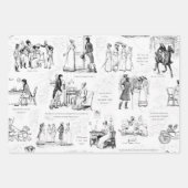 プライドと偏見ブラックレッドブルートイル引用文 ラッピングペーパーシート (正面)