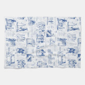 プライドと偏見ブルートワール引用文イラストレーション キッチンタオル (横)