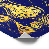 プライドと偏見ブルー金ゴールド孔雀ブックカバー ポスター (角)