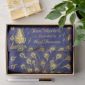 プライドと偏見ブルー金ゴールド孔雀ブックカバー 薄葉紙 (ギフト)