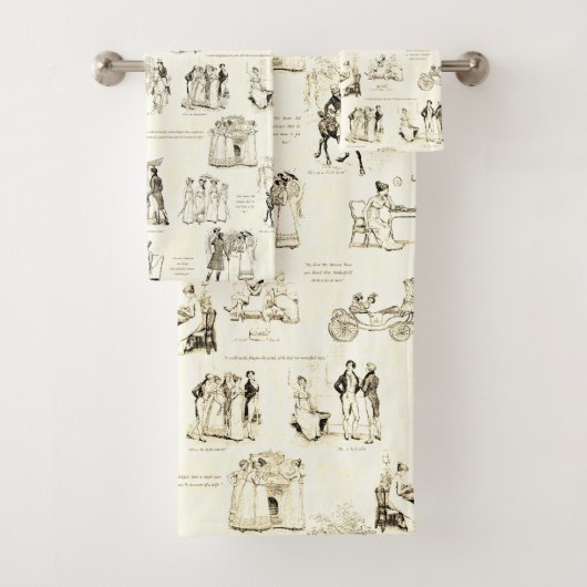 プライドと偏見ベージュセピアトワール引用文 バスタオルセット (インサイチュ)