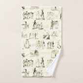 プライドと偏見ベージュセピアトワール引用文 バスタオルセット (ハンドタオル)