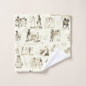 プライドと偏見ベージュセピアトワール引用文 バスタオルセット (ウォッシュタオル)