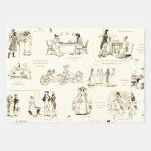 プライドと偏見ベージュセピアトワール引用文 ラッピングペーパーシート (正面3)