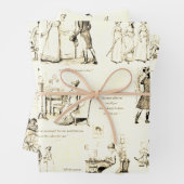 プライドと偏見ベージュセピアトワール引用文 ラッピングペーパーシート (インサイチュ)