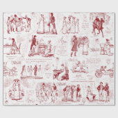 プライドと偏見レッドトワール引用文イラストレーション ラッピングペーパー (フラット)