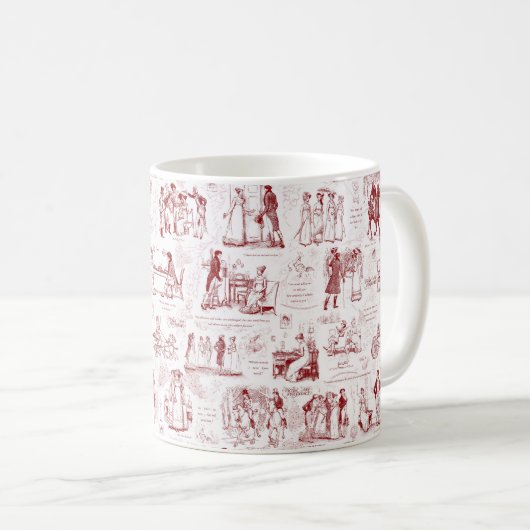 プライドと偏見レッドトワール引用文 コーヒーマグカップ (正面右)