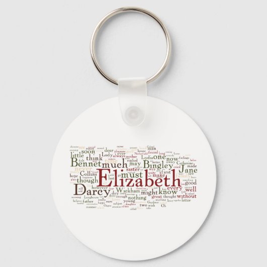 プライドと偏見ワードクラウド キーホルダー (正面)