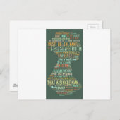 プライドと偏見ワードクラウド ポストカード (正面/裏面)