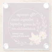 プライドと偏見引用文I – かわいいスタイル ガラスコースター (裏面)