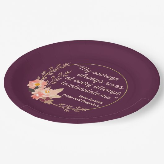 プライドと偏見引用文I – かわいいスタイル ペーパープレート (アングル)