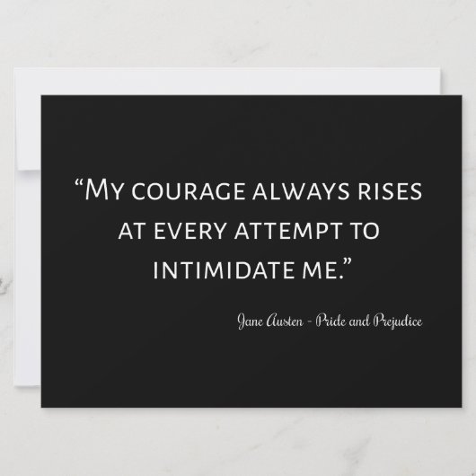 プライドと偏見引用文I 招待状 (正面)