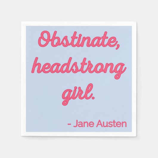 プライドと偏見引用文II – かわいいスタイル スタンダードカクテルナプキン (正面)