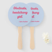 プライドと偏見引用文II – かわいいスタイル ハンドファン (正面&裏面)