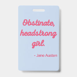 プライドと偏見引用文II – かわいいスタイル バッジ