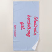 プライドと偏見引用文II – かわいいスタイル ビーチタオル (正面)