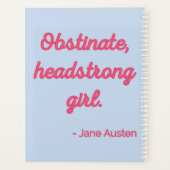 プライドと偏見引用文II – かわいいスタイル プランナー手帳 (裏面)