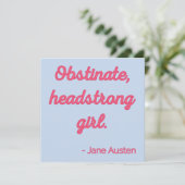 プライドと偏見引用文II – かわいいスタイル 招待状 (スタンド正面)