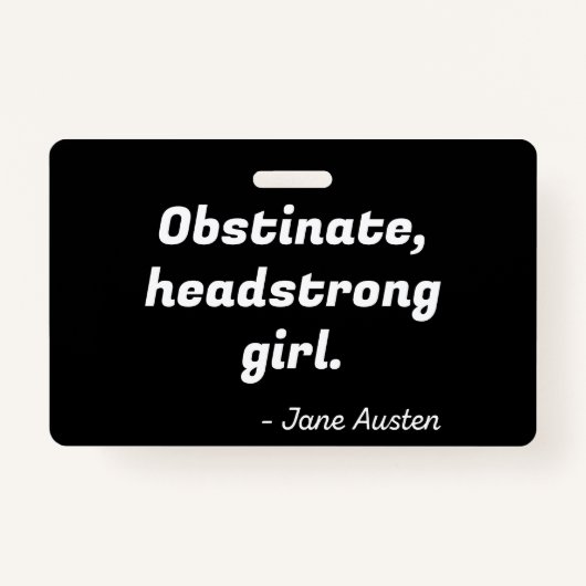 プライドと偏見引用文II バッジ (正面)