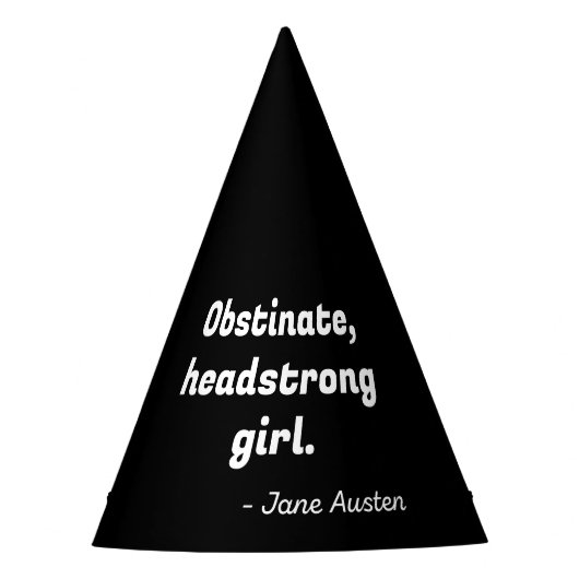 プライドと偏見引用文II パーティーハット (正面)