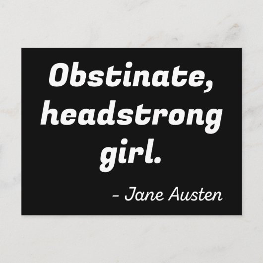 プライドと偏見引用文II ポストカード (正面)