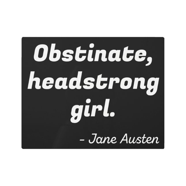 プライドと偏見引用文II メタルプリント (正面)