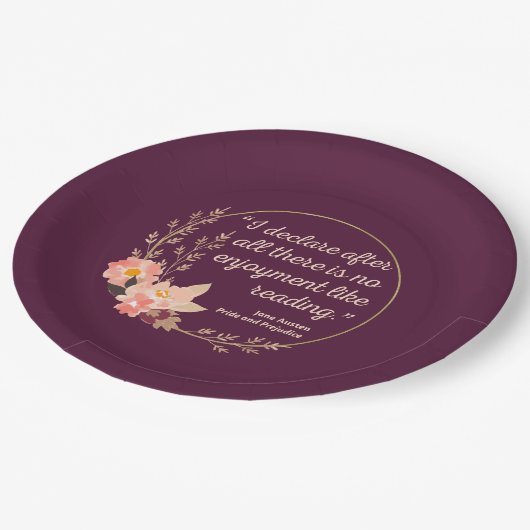 プライドと偏見引用文IIIカワイトスタイル ペーパープレート (アングル)